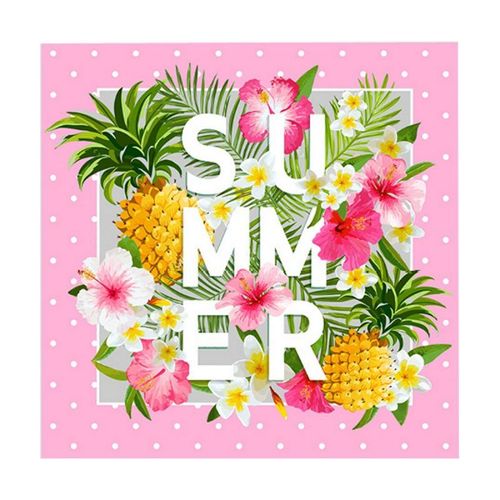 Paris Prix - Lot De 20 Serviettes En Papier "Summer Coloré" 33x33cm Rose