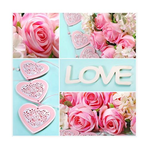 Paris Prix - Lot De 20 Serviettes En Papier "Romantique" 33x33cm Bleu