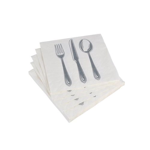 Paris Prix - Lot De 20 Serviettes En Papier "Ménagère" 33x33cm Blanc
