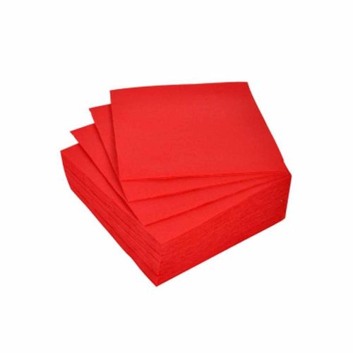 Paris Prix - Lot De 40 Serviettes En Papier "Cocktail" 25x25cm Rouge