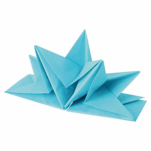 Paris Prix - Lot De 12 Serviettes En Papier "Pré Pliées" 40x60cm Bleu