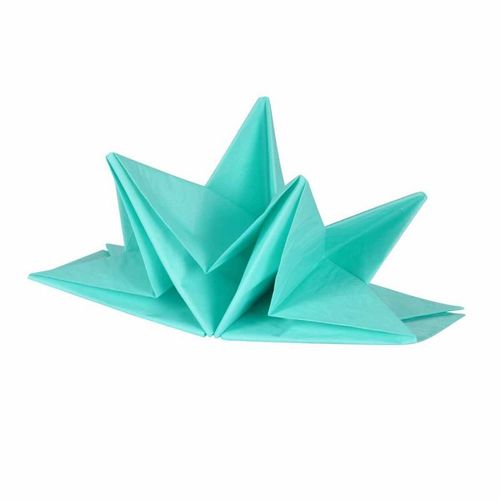 Paris Prix - Lot De 12 Serviettes En Papier "Pré Pliées" 40x60cm Menthe