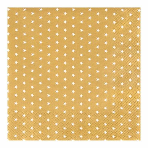 Paris Prix - Lot De 20 Serviettes En Papier "Étoile" 25x25cm Or