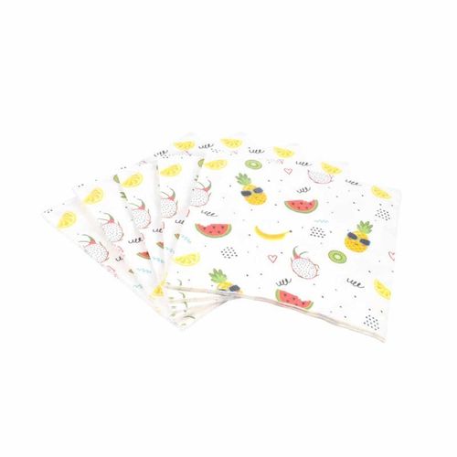 Paris Prix - Lot De 20 Serviettes En Papier "Happy Sunshine" 33x33cm Blanc