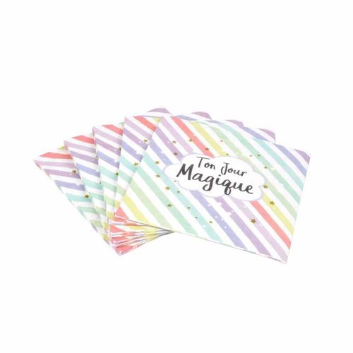 Paris Prix - Lot De 20 Serviettes En Papier "Licorne" 33x33cm Multicolore