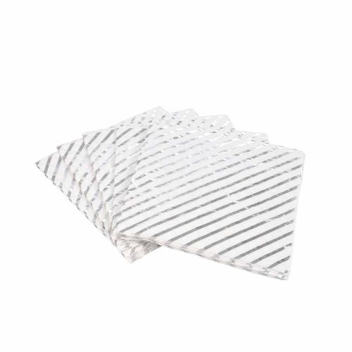 Paris Prix - Lot De 20 Serviettes En Papier "Silver Pattern" 33x33cm Argent