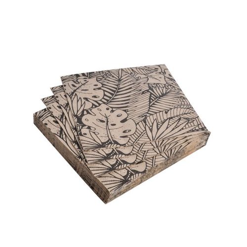 Paris Prix - Lot De 20 Serviettes En Papier "Fresh Green" 33x33cm Noir