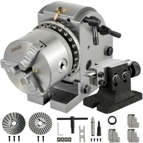Tête de division - VEVOR - Tête De Division 4 "/ 100MM Tête Universelle peut être utilisée pour la division directe et indirecte