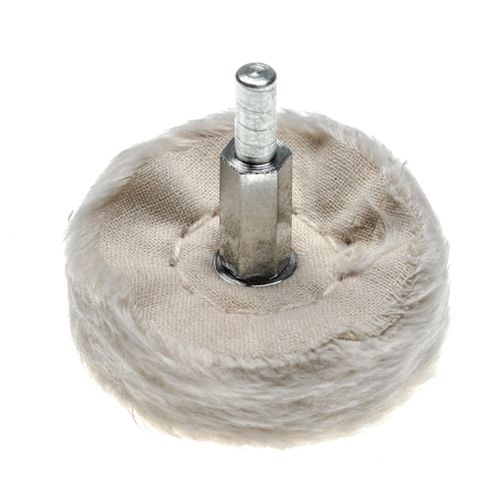 vhbw Bonnet de lustrage avec mandrin pour perceuse courante - Pad de rechange avec diamètre de 5,1cm (2 pouces), coton