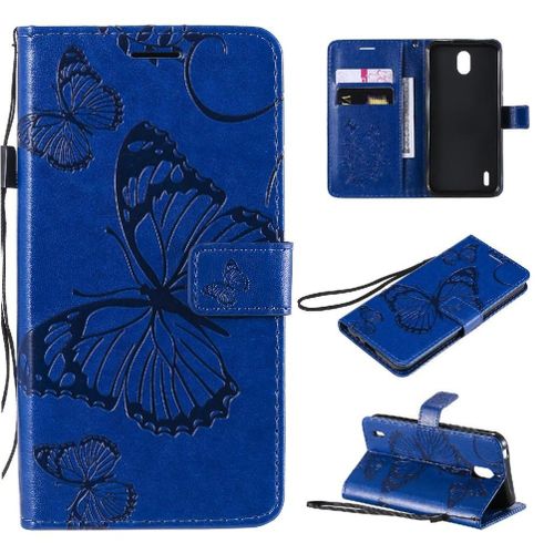 Flip Étui Pour Nokia 1.3 Cuir Pu Couverture Magnétique Avec Support De Fente Pour Carte Couverture Antichoc Flip Kickband - Bleu