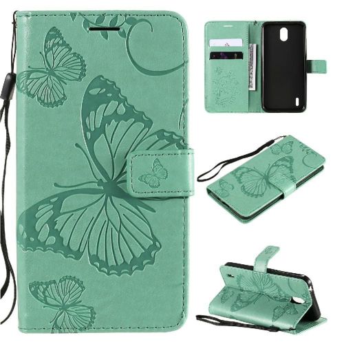 Flip Étui Pour Nokia 1.3 Cuir Pu Couverture Magnétique Avec Support De Fente Pour Carte Couverture Antichoc Flip Kickband - Vert