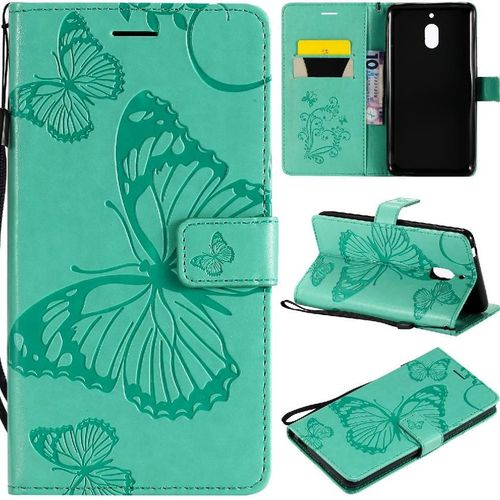 Flip Étui Pour Nokia 2.1 Avec Support De Fente Pour Carte Cuir Pu Couverture Antichoc Couverture Magnétique Flip Kickband - Vert