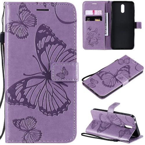 Flip Étui Pour Nokia 2.3 Couverture Magnétique Couverture Antichoc Flip Kickband Avec Support De Fente Pour Carte Cuir Pu - Violet