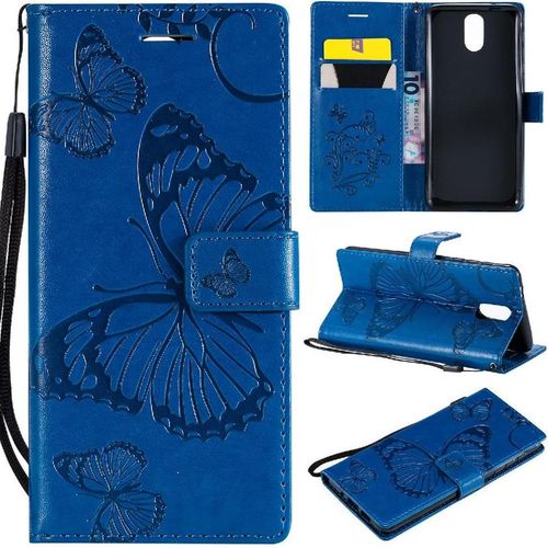 Flip Étui Pour Nokia 3.1 Avec Support De Fente Pour Carte Couverture Magnétique Flip Kickband Cuir Pu Couverture Antichoc - Bleu