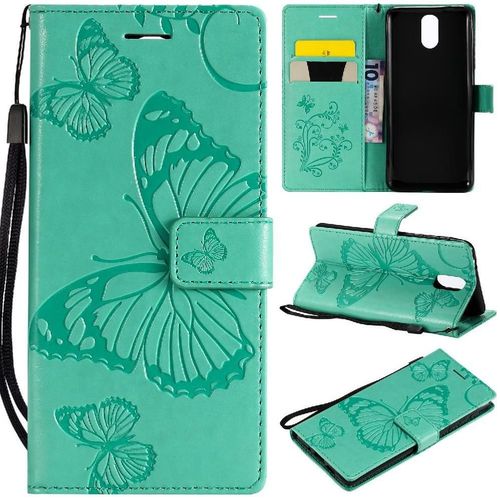 Flip Étui Pour Nokia 3.1 Avec Support De Fente Pour Carte Couverture Magnétique Flip Kickband Cuir Pu Couverture Antichoc - Vert