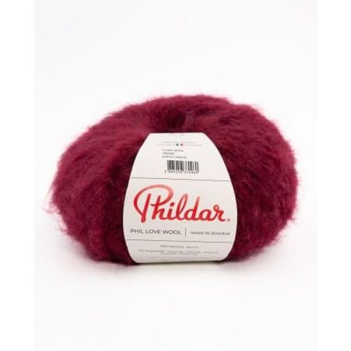 Pelote De Laine Mérino À Tricoter Phil Love Wool - Phildar Grenat Rouge