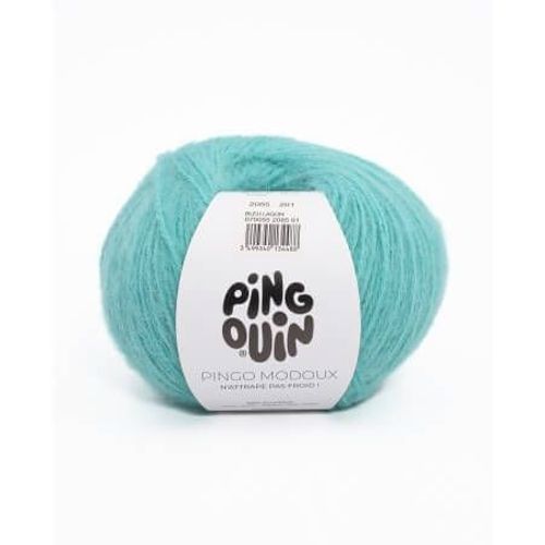 Pelote De Laine Et Mohair Pingo Modoux - Douceur Et Style Réunis - Pingouin Bleu Lagon
