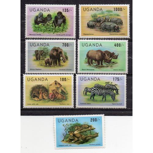 Ouganda- Série De 7 Timbres Neufs- Animaux