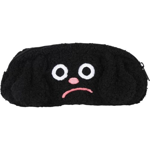 Trousse À Crayons En Peluche En Forme De Chien-Noir, Trousse À Crayons Souple De Grande Capacité, Jolie Trousse À Crayons Pour Le Bureau De L'école