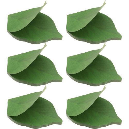 6 Notes Autocollantes (300 Feuilles) Bloc-Notes Post-It Green Leaf Rappel Autocollant Pour Éviter L'oubli, Adapté Au Bureau, À L'école Et À La Maison
