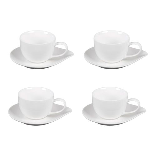 Coffret De 4 Tasses À Thé Avec Sous Tasses 20 Cl Pétale