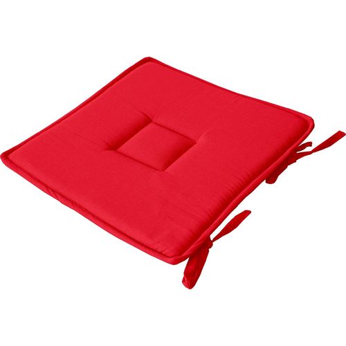 Galette De Chaise Uni Effet Bachette - 40 X 40 Cm - Rouge