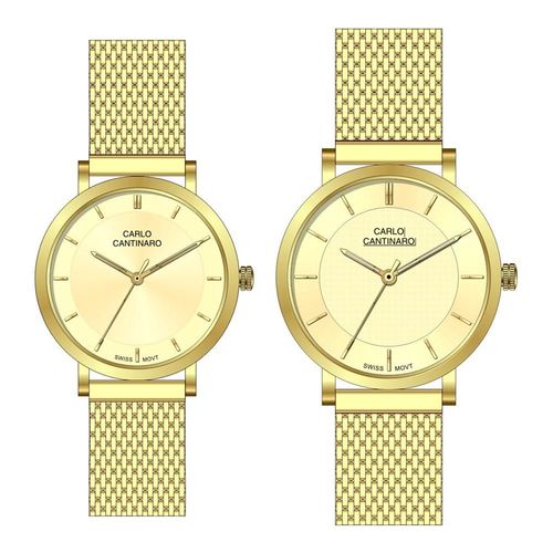 Carlo Cantinaro Cc3001sm004 Partnerset Ladies Watch Mens Watch