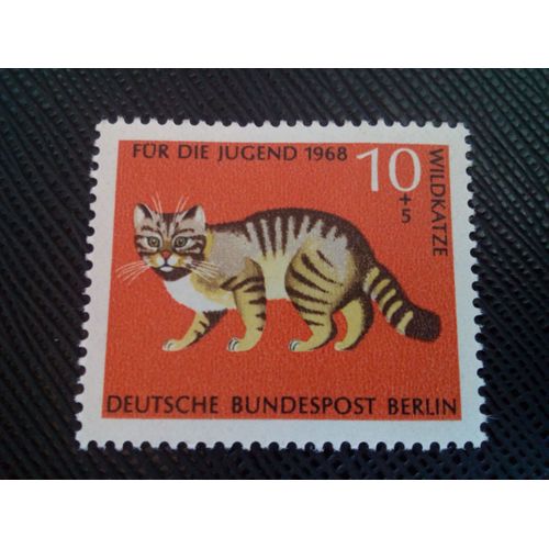 Timbre Allemagne Yt 291 Chat Sauvage D'europe Centrale (Felis Silvestris Silvestris) 1968 ( 080305 Berlin)