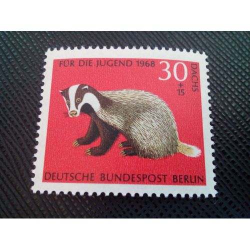 Timbre Allemagne Yt 293 Blaireau D'europe (Meles Meles) 1968 ( 080305 Berlin)