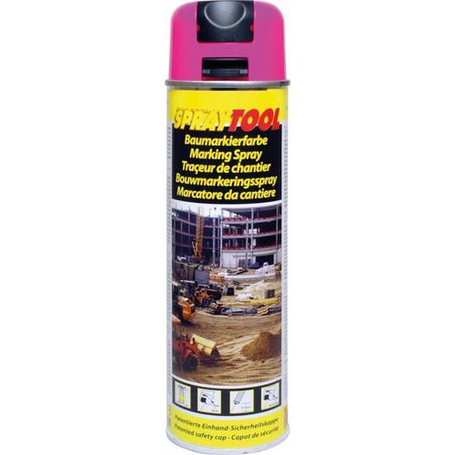 Spray Traceur de chantier rose fluo 500ml