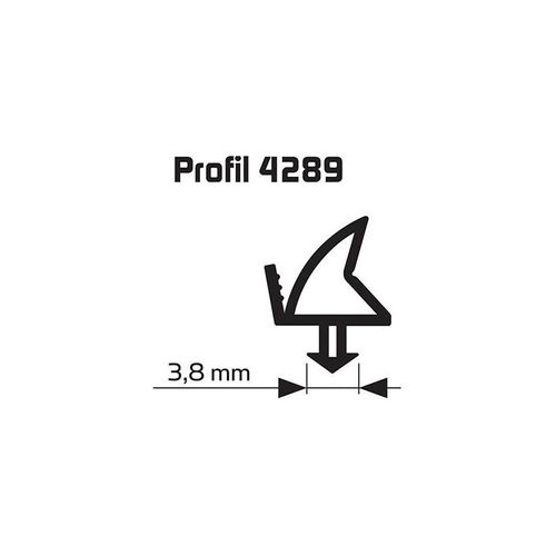 Joint de feuillure d'ouvrant noir Profil 25m 4289 pour fen?tres et portes en plastique