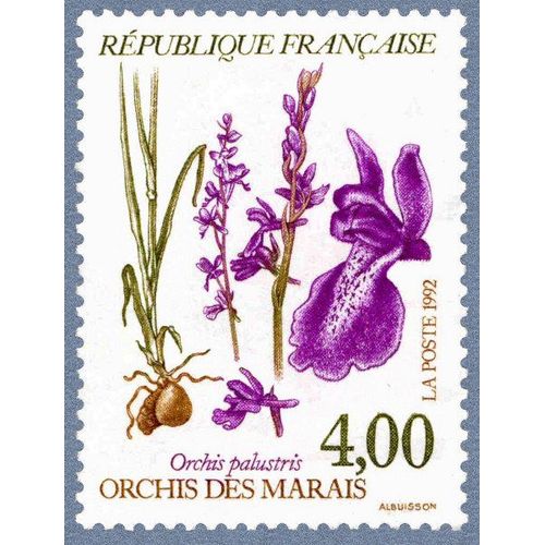 Timbre De 1992 Série «Nature De France - Plantes Des Marais» Orchidée Des Marais Ou Orchis Palustris