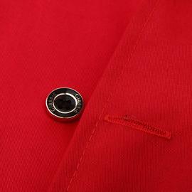 L Noir/Rouge/Blanc M-3XL P Prettyia Hommes Femmes Veste de Chef Professionnel Manches Courtes Col Uniforme Vêtement de Cuisine rouge