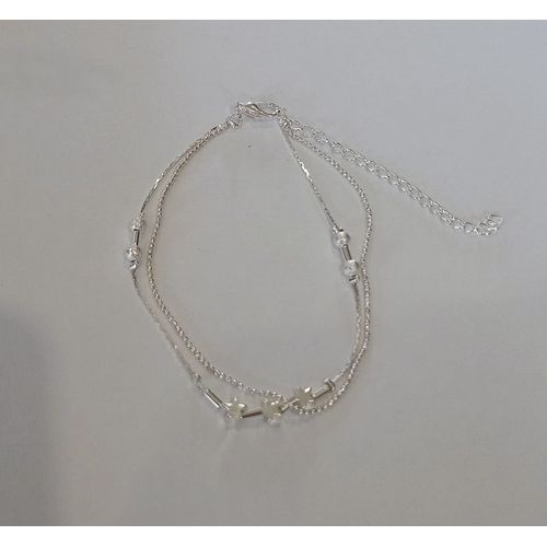 Chaine De Cheville Coloris Argenté Petites Etoiles