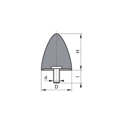 Silent bloc caoutchouc GP DP 20x24 M6x18