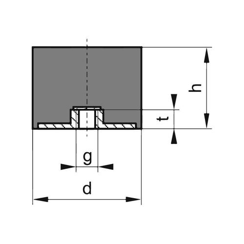 Silent bloc caoutchouc E100x100mm M12