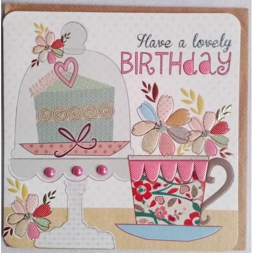 Carte De Voeux Anniversaire Have A Lovely Birthday Carte 2 Volets Sans Message Enveloppe Impression En 3d Laura Darrington Design Fabriquee Au Royaume Uni Rakuten