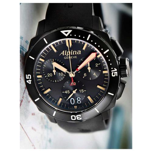 Alpina Montre Noir Chronographe Hommes Seastrong Diver Al-372lbbg4fbv6