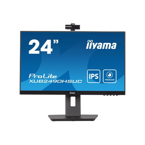 iiyama ProLite XUB2490HSUC-B5 - Écran LED - 24" (23.8" visualisable) - 1920 x 1080 Full HD (1080p) @ 60 Hz - IPS - 250 cd/m² - 1000:1 - 4 ms - HDMI, VGA, DisplayPort - haut-parleurs - noir mat
