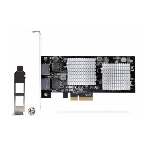 StarTech.com Carte Adaptateur Réseau PCIe 10GbE 2 Ports - Carte Ethernet - Adaptateur réseau - PCIe 3.0 x4 profil bas - 10 Gigabit Ethernet x 2 - noir