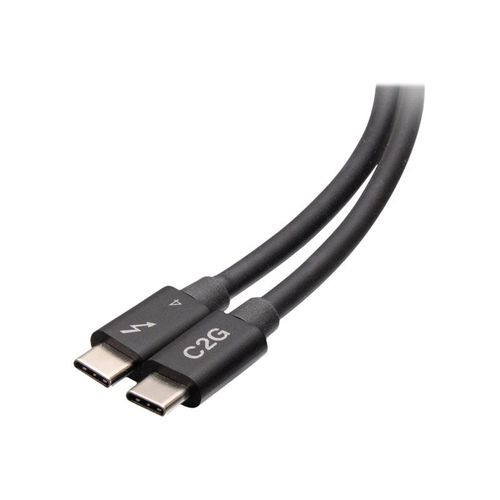 C2G 1.5ft Thunderbolt 4 USB C Cable - USB C to USB C - 40Gbps - M/M - Câble Thunderbolt - 24 pin USB-C (M) pour 24 pin USB-C (M) - USB 3.2 / DisplayPort 2.1 / Thunderbolt 4 - 30 V - 50 cm -...