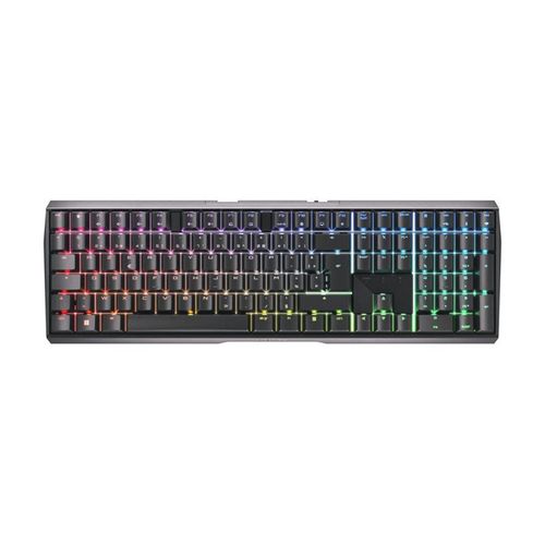 CHERRY MX 3.0S - Clavier - backlit - sans fil - 2.4 GHz, Bluetooth 5.2 - AZERTY - Français - commutateur : CHERRY MX Red - noir