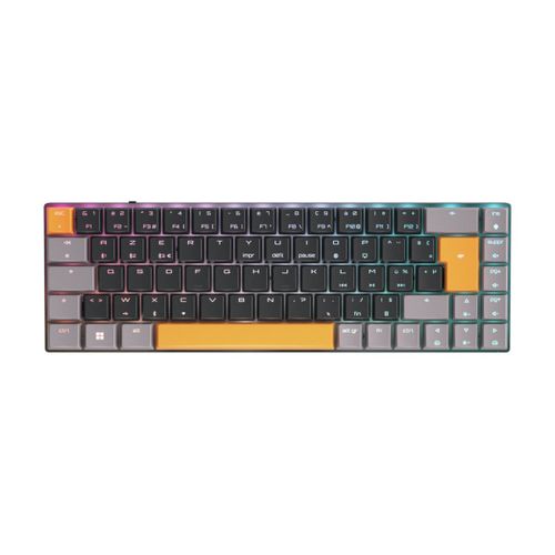CHERRY MX LP 2.1 - Clavier - compact - backlit - sans fil - 2.4 GHz, Bluetooth 5.2, cordé - Français - commutateur : CHERRY MX profil bas - noir