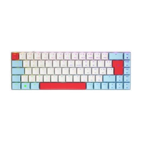 CHERRY MX LP 2.1 - Clavier - compact - backlit - sans fil - 2.4 GHz, Bluetooth 5.2, cordé - Français - commutateur : CHERRY MX profil bas - blanc