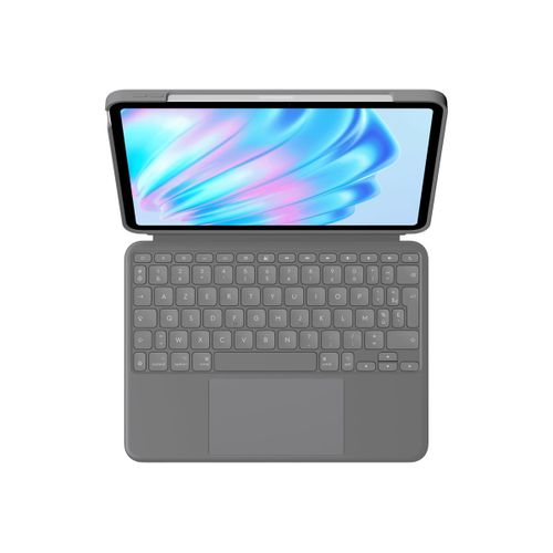 Logitech Combo Touch - Clavier et étui - avec trackpad - rétroéclairé - Apple Smart connector - AZERTY - Français - gris oxford - pour Apple 11-inch iPad Air (M2, M3)