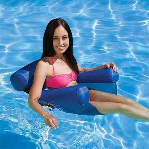 Feelhap Matelas gonflable pour piscine, hamac flottant, matelas d'eau  portable, chaise de salon avec appuie-tête (bleu) : : Jardin