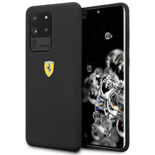 Coque Ferrari Souple Noire Galaxy-S20 Ultra En Silicone