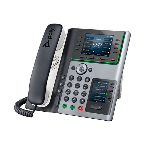 Poly Edge E450 - Téléphone VoIP avec ID d'appelant/appel en instance - (conférence) à trois capacité d'appel - SIP, SDP - bleu nuit, blanc