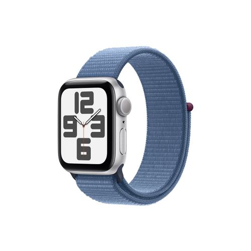 Apple Watch Se (Gps) - 2e Génération - 40 Mm - Aluminium Argenté - Montre Connectée Avec Bracelet Sport - Textile - Bleu Hiver - Taille Du Poignet : 130-200 Mm - 32 Go - Wi-Fi, Bluetooth - 26.4 G