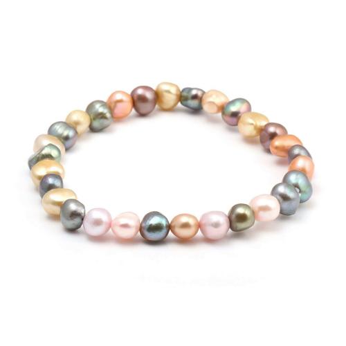 Bracelet Perles De Culture Multicolores Naturelles